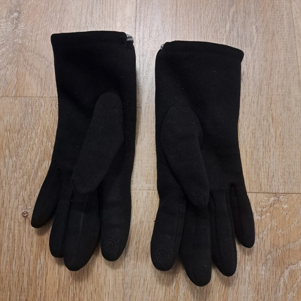 Black Women's Bow Detail Winter Gloves